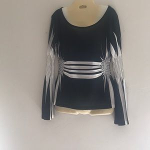 Black and White Blouse